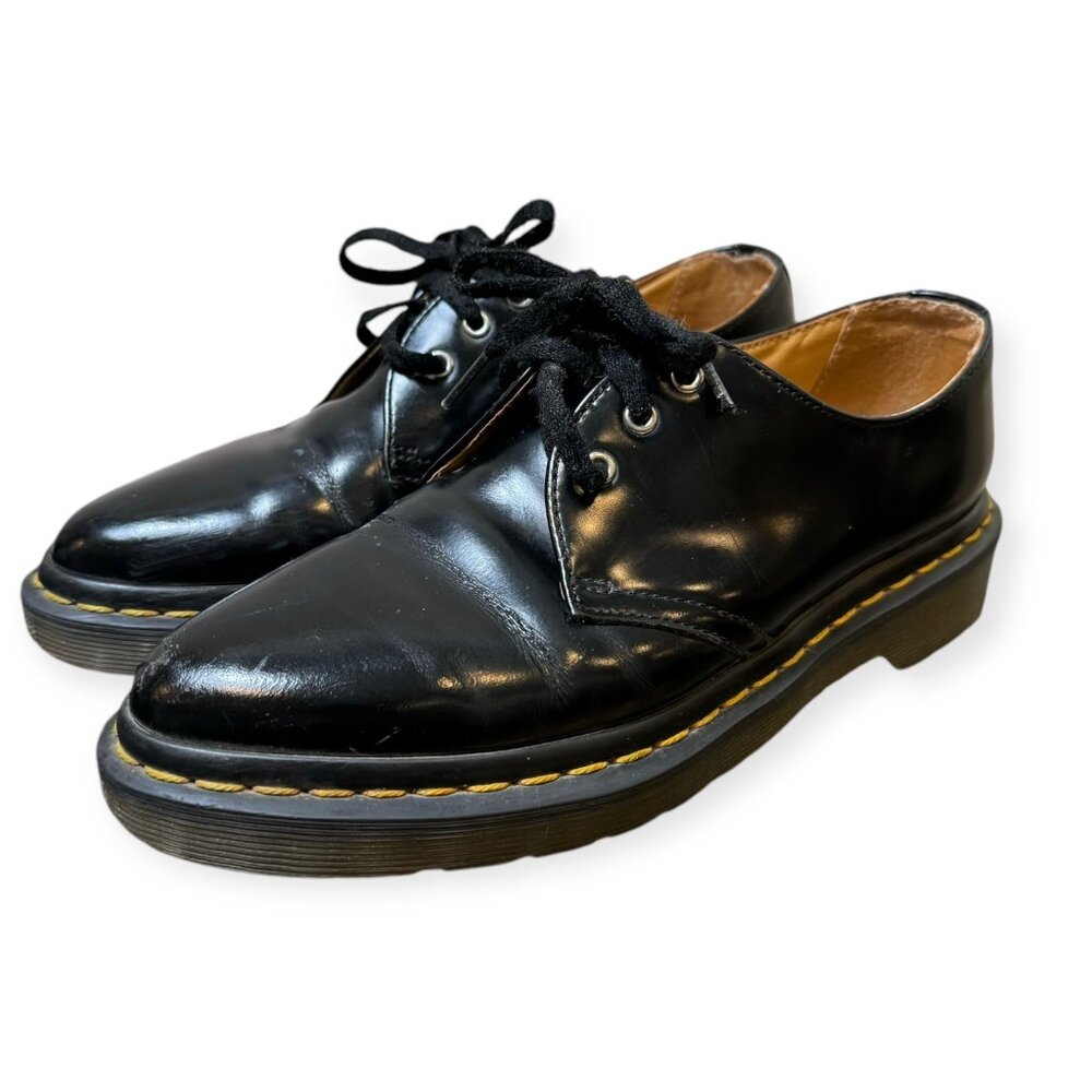 Dr. Martens Finoil Dupree Polished Platform Leather Loafers in Black Womens 6